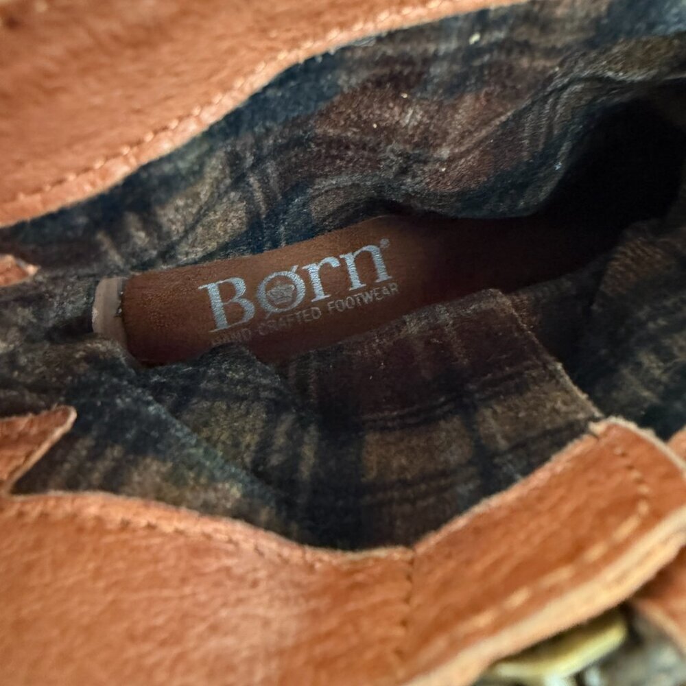 EUC Born Ouvea Distressed Brown Suede Ankle Booties - Picture 7 of 11